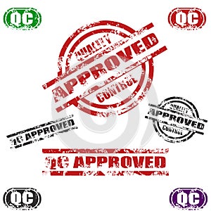 Quality Control Approved grunge stamp set