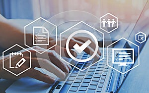 Quality control certification, checked garantee of standard