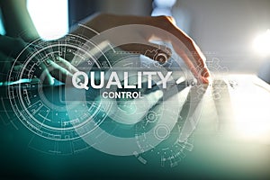 Quality control check box. Guarantee Assurance. Standards, ISO. Business and technology concept.