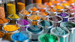 In a quality control department technicians test the properties of pigments determining their use in different