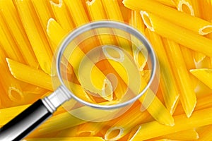 Quality control about Italian pasta - HACCP Hazard Analyses and Critical Control Points concept image with Italian pasta seen