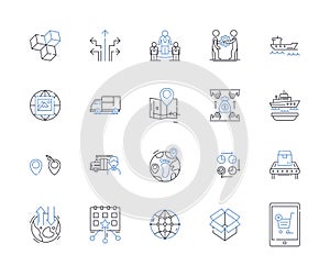 Quality control line icons collection. Inspection, Compliance, Verification, Standards, Testing, Manufacturing, Analysis photo