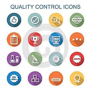 Quality control long shadow icons