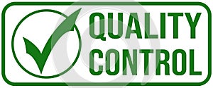 Quality Control OK Stamp with Check Icon