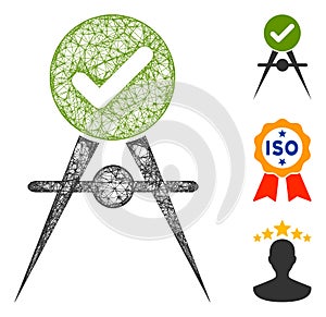 Quality Control Polygonal Web Vector Mesh Illustration