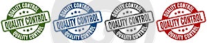 quality control stamp. quality control round stamp set isolated on white background