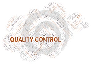 Quality Control typography word cloud create with the text only.