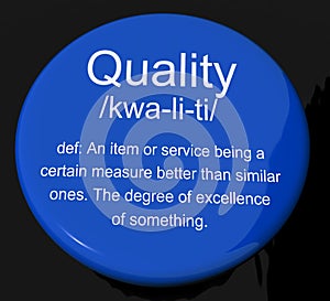 Quality Definition Button Showing Excellent