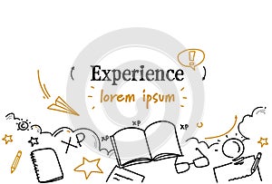 Quality evaluation experience concept sketch doodle horizontal isolated copy space