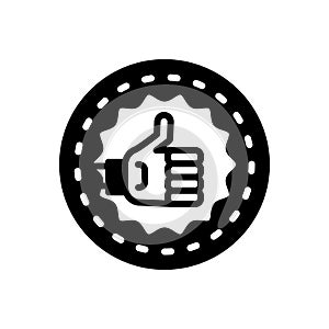 Black solid icon for Quality, property and merits