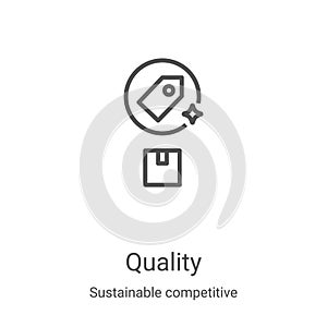 quality icon vector from sustainable competitive advantage collection. Thin line quality outline icon vector illustration. Linear