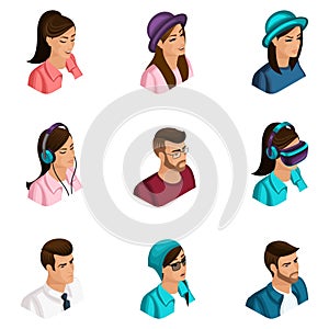 Quality Isometry, a set of 3D avatars for use in social networks, modern subcultures, hipsters, gamers