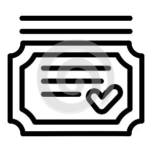 Quality license icon, outline style