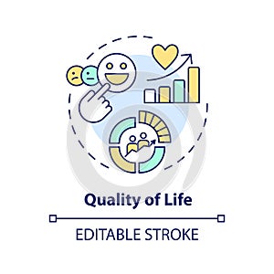 Quality of life multi color concept icon