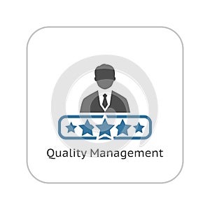 Quality Management Icon. Flat Design