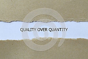 quality over quantity on white paper