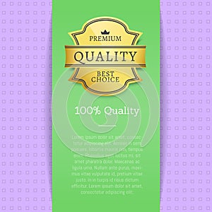 100 Quality Premium Offer Golden Label Isolated