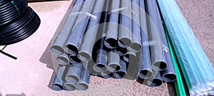 Stacked of pvc pipe