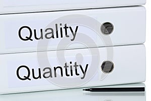 With quality and quantity to success business concept