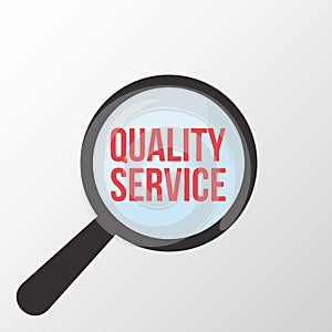 Quality Service Word Magnifying Glass