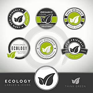 Quality set of ecology labels and badges