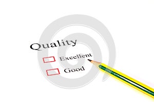 Quality test closeup