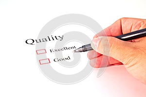 Quality test closeup