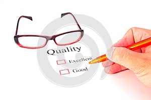 Quality test closeup