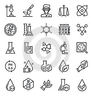 Quality tested icons. Dermatology, artificial free or hypoallergenic symbol. Skin tests, no flavor and no alcohol photo