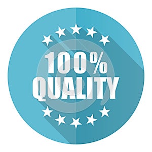 Quality vector icon, flat design blue round web button isolated on white background