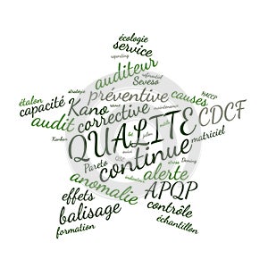 Quality word cloud vector illustration in French language