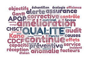 Quality word cloud vector illustration in French language