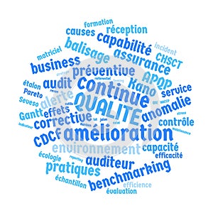 Quality word cloud vector illustration in French language