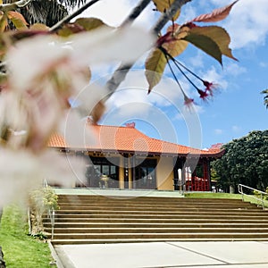 Quan Am Buddhist Monastery. Buddhist Temples.  Square photo image.