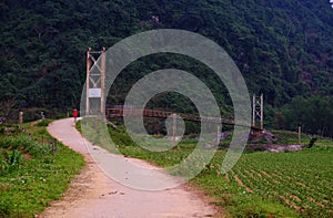 Quang Binh countryside landscape with amazing mountain