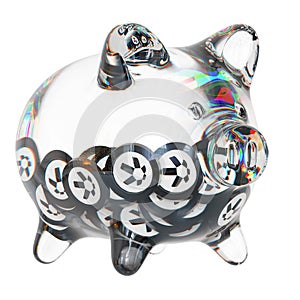 Quant (QNT) Clear Glass piggy bank