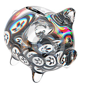 Quant (QNT) Clear Glass piggy bank