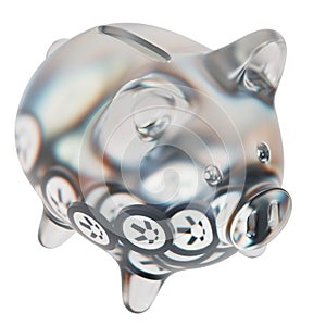 Quant (QNT) Clear Glass piggy bank