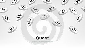 Quant QNT coin falling from the sky. QNT cryptocurrency concept banner background