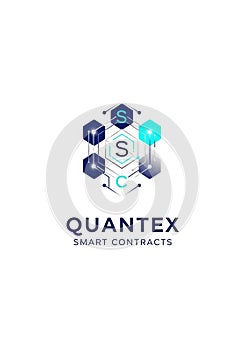 Quantex logo featuring an abstract hexagonal