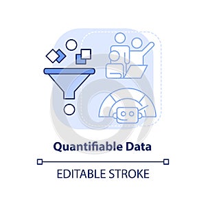 Quantifiable data light blue concept icon