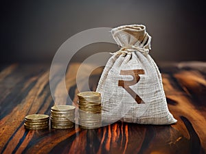 Quantifying Wealth: An Ethereal Representation of Increasing Savings in India Through Precious Coin Accumulation Against a Dark Ba