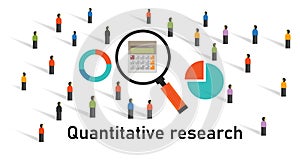 Quantitative research method statistics survey get data number chart market research analysis photo