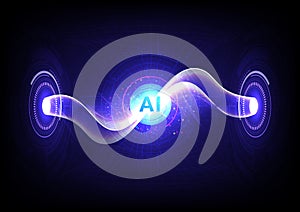 Quantum AI computing technology background concept