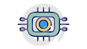 Quantum Chip: Microchip with Atomic Symbol for Advanced Tech, vector design Generative AI