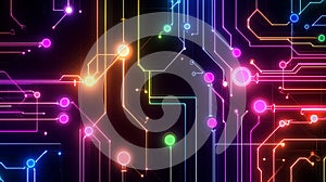 Quantum Circuit Diagram Solving Linear Systems | Hhl Algorithm Highlighted with Vibrant Neon Lines