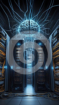 Quantum Circuitry: The AI Network\'s Dance in Server Elegance. AI generate