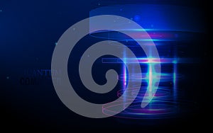 Quantum computer. Big data visualization technologies algorithms. Artificial intelligence. Vector illustration
