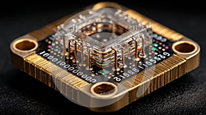 Quantum Computer Chip Close Up View