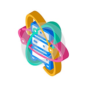 quantum computer, data server isometric icon vector illustration